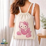 Ghostbastır Design Hello Kitty Büzgülü Keten Çanta C114 - Bej
