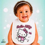 Ghostbastır Design Hello Kitty Keten Bebek Mama Önlüğü – Yumuşak, Emici, Yıkanabilir, Özel Tasarım P056 - Çok Renkli - 0+ Ay