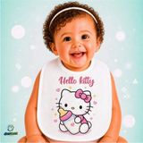 Ghostbastır Design Hello Kitty Keten Bebek Mama Önlüğü – Yumuşak, Emici, Yıkanabilir, Özel Tasarım P057 - Çok Renkli - 0+ Ay