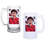 Ghostbastır Design Heung-Min Son Kulplu Bira Bardağı Buzlu Veya Şeffaf Seçenekli 0102 - 1 Adet - 500 ml
