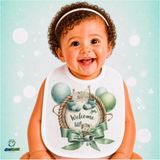 Ghostbastır Design Hoşgeldin Bebek Keten Bebek Mama Önlüğü – Yumuşak, Emici, Yıkanabilir, Özel Tasarım P058 - Çok Renkli - 0+ Ay