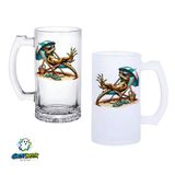 Ghostbastır Design İguana Kulplu Bira Bardağı Buzlu veya Şeffaf Seçenekli 0299