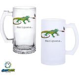Ghostbastır Design Iguana Kulplu Bira Bardağı Buzlu Veya Şeffaf Seçenekli 0300 - 500 ml