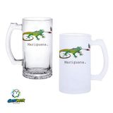 Ghostbastır Design İguana Kulplu Bira Bardağı Buzlu veya Şeffaf Seçenekli 0300