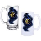 Ghostbastır Design Inter Milan Kulplu Bira Bardağı Buzlu Veya Şeffaf Seçenekli 0109 - 500 ml