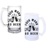 Ghostbastır Design Işi Boşver Kulplu Bira Bardağı Buzlu Veya Şeffaf Seçenekli 0122 - 500 ml