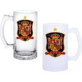 Ghostbastır Design Ispanya Milli Takımı Kulplu Bira Bardağı Buzlu Veya Şeffaf Seçenekli 0118 - 1 Adet - 500 ml