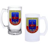 Ghostbastır Design Jandarma Kuvvetleri Kulplu Bira Bardağı Buzlu Veya Şeffaf Seçenekli 0124 - 1 Adet - 500 ml