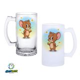 Ghostbastır Design Jerry Kulplu Bira Bardağı Buzlu veya Şeffaf Seçenekli 0302 GHSTBSTRBR0302