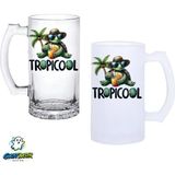 Ghostbastır Design Kaplumbağa Kulplu Bira Bardağı Buzlu Veya Şeffaf Seçenekli 0305 - 1 Adet - 500 ml