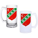 Ghostbastır Design Karşıyaka Spor Kulplu Bira Bardağı Buzlu Veya Şeffaf Seçenekli 0133 - 500 ml