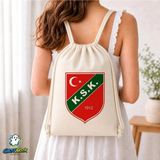 Ghostbastır Design Karşıyaka Spor Kulübü Büzgülü Keten Çanta C133 - Bej