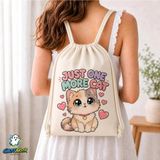 Ghostbastır Design Kedili Büzgülü Keten Çanta C136 - Bej