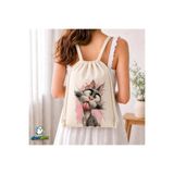 Ghostbastır Design Kedili Büzgülü Keten Çanta C144 GHSTBSTRCNT144