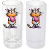 Ghostbastır Design Kedili Buzlu / Buzsuz Seçenekli Rakı Bardağı – 1 Adet Şık Sunum Bardağı 0141 - Şeffaf - 200 ml