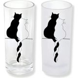 Ghostbastır Design Kedili Buzlu / Buzsuz Seçenekli Rakı Bardağı – 1 Adet Şık Sunum Bardağı 0183 - Şeffaf - 200 ml