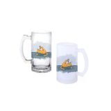 Ghostbastır Design Kedili Kulplu Bira Bardağı Buzlu Veya Şeffaf Seçenekli 0136