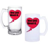 Ghostbastır Design Kime Çekti Bilmem Kulplu Bira Bardağı Buzlu Veya Şeffaf Seçenekli 0139 - 1 Adet - 500 ml