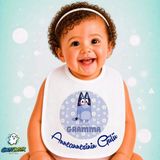 Ghostbastır Design Kişiye Özel Anneanne Bluey Keten Bebek Mama Önlüğü – Yumuşak, Emici, Yıkanabilir, Özel Tasarım P068 - Çok Renkli - 0+ Ay