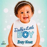 Ghostbastır Design Kişiye Özel Babasının Küçüğü Keten Bebek Mama Önlüğü – Yumuşak, Emici, Yıkanabilir, Özel Tasarım P071 - Çok Renkli - 0+ Ay