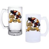 Ghostbastır Design Kişiye Özel Horozlu Kulplu Bira Bardağı Buzlu Veya Şeffaf Seçenekli 0141 - 500 ml
