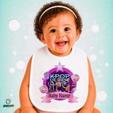Ghostbastır Design Kişiye Özel K-Pop Demon Hunters Keten Bebek Mama Önlüğü – Yumuşak, Emici, Yıkanabilir, Özel Tasarım P086 - Çok Renkli - 0+ Ay
