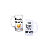 Ghostbastır Design Kişiye Özel Kulplu Bira Bardağı Buzlu Veya Şeffaf Seçenekli 0140