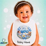 Ghostbastır Design Kişiye Özel Oğlan Çocuğu Keten Bebek Mama Önlüğü – Yumuşak, Emici, Yıkanabilir, Özel Tasarım P098 - Çok Renkli - 0+ Ay