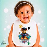 Ghostbastır Design Kişiye Özel Paw Patrol Keten Bebek Mama Önlüğü – Yumuşak, Emici, Yıkanabilir, Özel Tasarım P099 - Çok Renkli - 0+ Ay