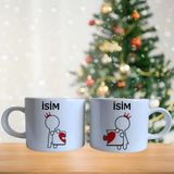 Ghostbastır Design Kişiye Özel Puzzle Kahve Fincan Takımı 001 - Beyaz- Renkli - 185 ml