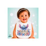 Ghostbastır Design Kişiye Özel Stitch Keten Bebek Mama Önlüğü – Yumuşak, Emici, Yıkanabilir, Özel Tasarım P107