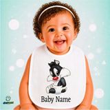 Ghostbastır Design Kişiye Özel Sylvester Keten Bebek Mama Önlüğü – Yumuşak, Emici, Yıkanabilir, Özel Tasarım P110 - Çok Renkli - 0+ Ay
