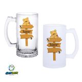 Ghostbastır Design Kişiye Özel Winnie The Pooh Kulplu Bira Bardağı Buzlu veya Şeffaf Seçenekli 0321 GHSTBSTRBR0321