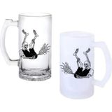 Ghostbastır Design Komik Iskelet Kulplu Bira Bardağı Buzlu Veya Şeffaf Seçenekli 0144 - 500 ml