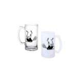 Ghostbastır Design Komik İskelet Kulplu Bira Bardağı Buzlu Veya Şeffaf Seçenekli 0144