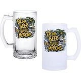 Ghostbastır Design Komik Sözlü Kulplu Bira Bardağı Buzlu Veya Şeffaf Seçenekli 0145 - 500 ml