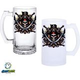 Ghostbastır Design Korsan Kulplu Bira Bardağı Buzlu Veya Şeffaf Seçenekli 0314 - 500 ml