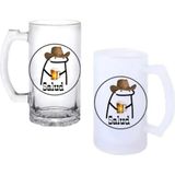 Ghostbastır Design Kovboy Kulplu Bira Bardağı Buzlu Veya Şeffaf Seçenekli 0146 - 500 ml