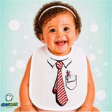 Ghostbastır Design Kravatlı Keten Bebek Mama Önlüğü – Yumuşak, Emici, Yıkanabilir, Özel Tasarım P116 - Çok Renkli - 0+ Ay