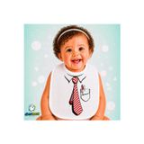 Ghostbastır Design Kravatlı Keten Bebek Mama Önlüğü – Yumuşak, Emici, Yıkanabilir, Özel Tasarım P116