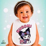Ghostbastır Design Kuromi Keten Bebek Mama Önlüğü – Yumuşak, Emici, Yıkanabilir, Özel Tasarım P118 - Çok Renkli - 0+ Ay