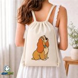 Ghostbastır Design Lady ve Tramp Büzgülü Keten Çanta C171 - Bej