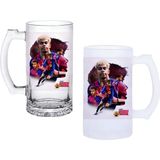 Ghostbastır Design Lamine Yamal Kulplu Bira Bardağı Buzlu Veya Şeffaf Seçenekli 0152 - 1 Adet - 500 ml
