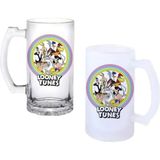 Ghostbastır Design Looney Tunes Kulplu Bira Bardağı Buzlu Veya Şeffaf Seçenekli 0153 - 1 Adet - 500 ml
