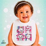Ghostbastır Design Marie Keten Bebek Mama Önlüğü – Yumuşak, Emici, Yıkanabilir, Özel Tasarım P128 - Çok Renkli - 0+ Ay