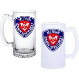 Ghostbastır Design Mersin Idman Yurdu Kulplu Bira Bardağı Buzlu Veya Şeffaf Seçenekli 0157 - 500 ml