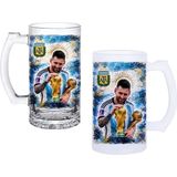 Ghostbastır Design Messi Kulplu Bira Bardağı Buzlu Veya Şeffaf Seçenekli 0159 - 500 ml