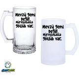Ghostbastır Design Mevzu Gemi Değil Kulplu Bira Bardağı Buzlu Veya Şeffaf Seçenekli 0326 - 500 ml