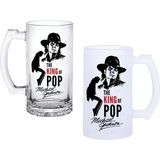 Ghostbastır Design Michael Jackson Kulplu Bira Bardağı Buzlu Veya Şeffaf Seçenekli 0161 - 1 Adet - 500 ml