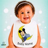 Ghostbastır Design Mickey Mouse Keten Bebek Mama Önlüğü – Yumuşak, Emici, Yıkanabilir, Özel Tasarım P129 - Çok Renkli - 0+ Ay